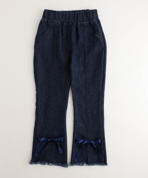 URBAN CHERRY（アーバンチェリー）の「裾フリンジフロントリボンデニム（デニムパンツ・キッズ・ブルー・130cm/110cm/120cm/140cm/150cm）」の8枚目の写真