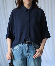 ストレッチヴィンテージ半袖ブラウス