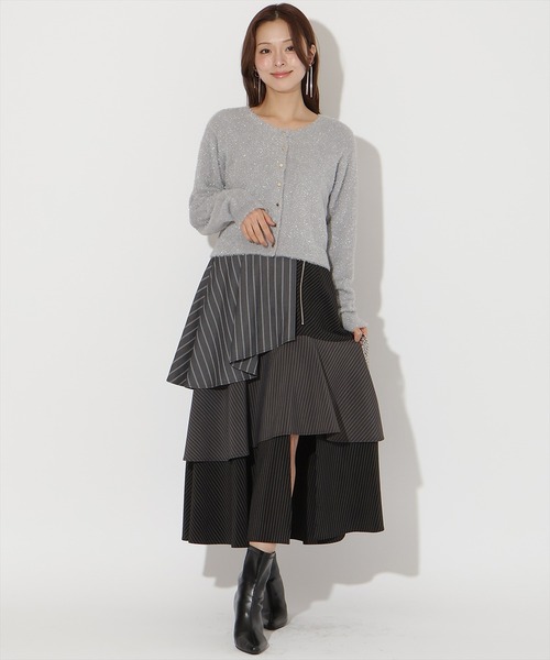 AND COUTURE(アンドクチュール)の「ストライプパッチワークスカート(スカート・レディース・ブラック系その他/ブルー系その他・MEDIUM/SMALL)」の14枚目の写真