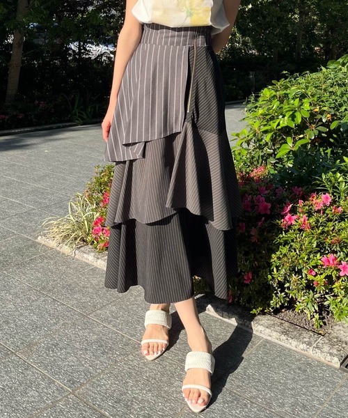 AND COUTURE(アンドクチュール)の「ストライプパッチワークスカート(スカート・レディース・ブラック系その他/ブルー系その他・MEDIUM/SMALL)」の17枚目の写真