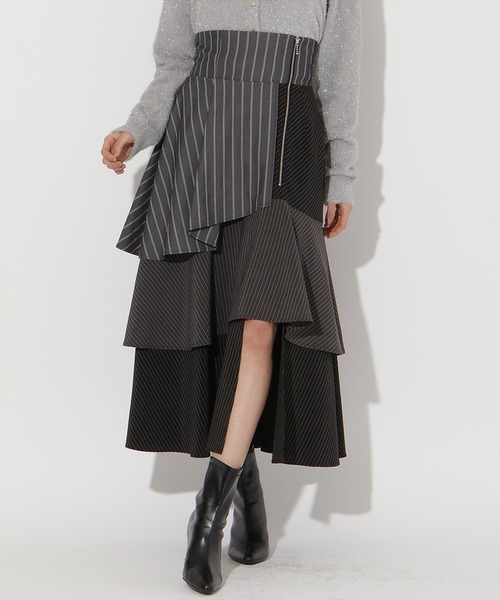AND COUTURE(アンドクチュール)の「ストライプパッチワークスカート(スカート・レディース・ブラック系その他/ブルー系その他・MEDIUM/SMALL)」の19枚目の写真