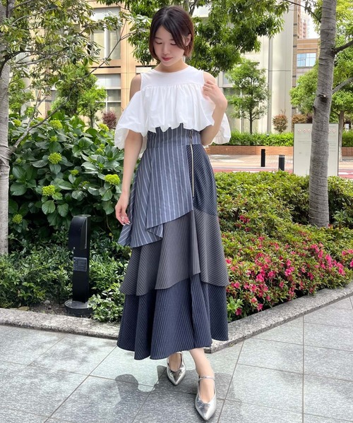 AND COUTURE(アンドクチュール)の「ストライプパッチワークスカート(スカート・レディース・ブラック系その他/ブルー系その他・MEDIUM/SMALL)」の20枚目の写真