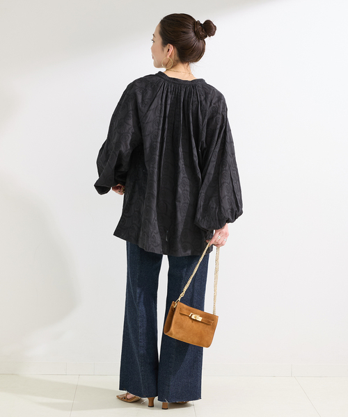 B.C STOCK(ベーセーストック)の「ウォッシャブル / 刺繍スキッパーブラウス(シャツ/ブラウス・レディース・ホワイト/イエロー/ブラック・FREE)」の6枚目の写真