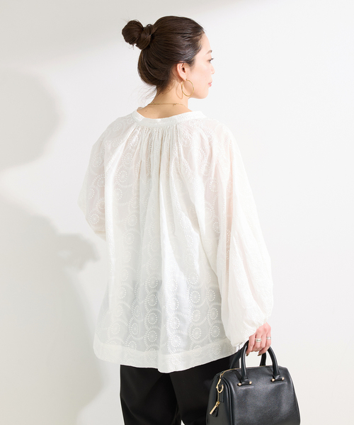 B.C STOCK(ベーセーストック)の「ウォッシャブル / 刺繍スキッパーブラウス(シャツ/ブラウス・レディース・ホワイト/イエロー/ブラック・FREE)」の15枚目の写真