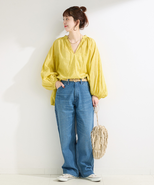 B.C STOCK(ベーセーストック)の「ウォッシャブル / 刺繍スキッパーブラウス(シャツ/ブラウス・レディース・ホワイト/イエロー/ブラック・FREE)」の16枚目の写真
