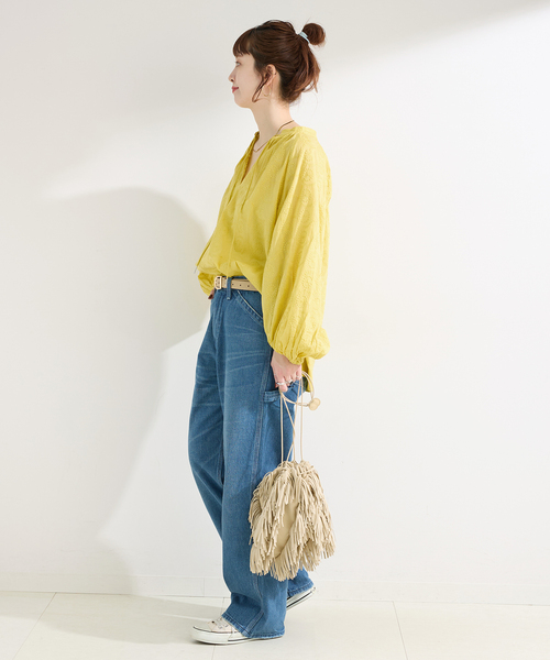 B.C STOCK(ベーセーストック)の「ウォッシャブル / 刺繍スキッパーブラウス(シャツ/ブラウス・レディース・ホワイト/イエロー/ブラック・FREE)」の17枚目の写真