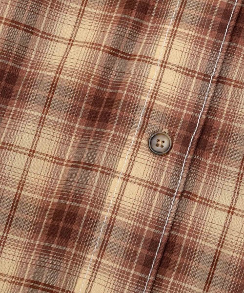 Zooodle（ズードル）の「Checkered hoodie shirt - チェックフーディーシャツ -（シャツ/ブラウス・メンズ・ベージュ/ブルー・MEDIUM/LARGE）」の7枚目の写真