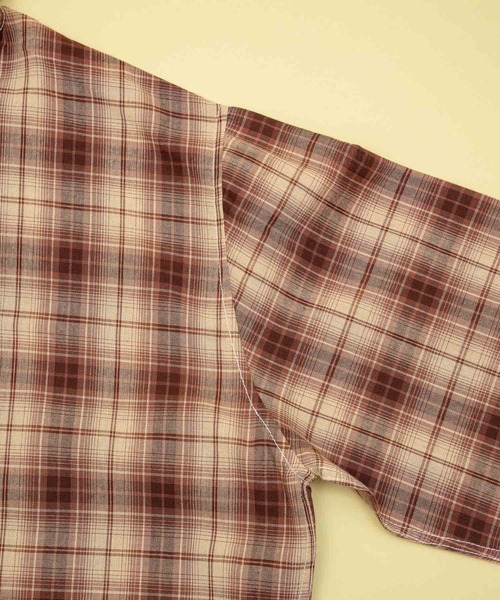 Zooodle（ズードル）の「Checkered hoodie shirt - チェックフーディーシャツ -（シャツ/ブラウス・メンズ・ベージュ/ブルー・MEDIUM/LARGE）」の8枚目の写真