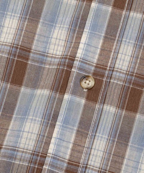 Zooodle（ズードル）の「Checkered hoodie shirt - チェックフーディーシャツ -（シャツ/ブラウス・メンズ・ベージュ/ブルー・MEDIUM/LARGE）」の13枚目の写真