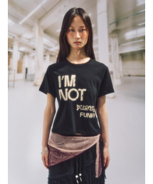 PUNKY SLOGAN CROP TOP_BLACK