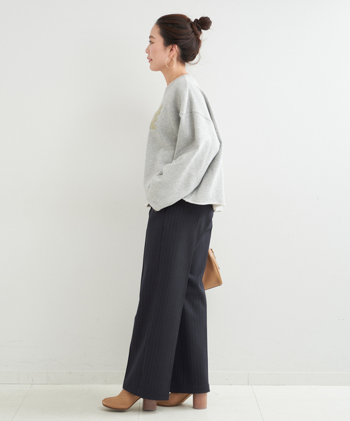 B.C STOCK（ベーセーストック）の「《追加》ラメサガラ刺繍ロングスリーブ（スウェット・レディース・ライトグレー/ホワイト/チャコールグレー/サックスブルー/ピンク・FREE）」の17枚目の写真