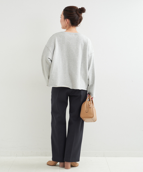 B.C STOCK（ベーセーストック）の「《追加》ラメサガラ刺繍ロングスリーブ（スウェット・レディース・ライトグレー/ホワイト/チャコールグレー/サックスブルー/ピンク・FREE）」の16枚目の写真