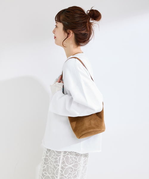 B.C STOCK（ベーセーストック）の「《追加》ラメサガラ刺繍ロングスリーブ（スウェット・レディース・ライトグレー/ホワイト/チャコールグレー/サックスブルー/ピンク・FREE）」の6枚目の写真