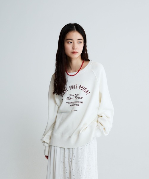 JEANASIS(ジーナシス)の「アソートロゴシシュウウラケプルオーバー/647632(スウェット・レディース・ホワイト系その他/ネイビー系/グレー系その他・FREE)」の2枚目の写真