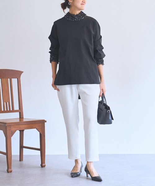 LIVETART（リヴェタート）の「《LIVETART》ツイードニットコンビシャツ（シャツ/ブラウス・レディース・ホワイト/ブラック・FREE）」の19枚目の写真