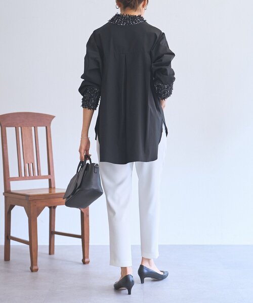 LIVETART（リヴェタート）の「《LIVETART》ツイードニットコンビシャツ（シャツ/ブラウス・レディース・ホワイト/ブラック・FREE）」の17枚目の写真