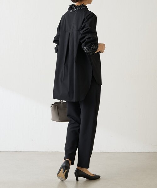 LIVETART（リヴェタート）の「《LIVETART》ツイードニットコンビシャツ（シャツ/ブラウス・レディース・ホワイト/ブラック・FREE）」の11枚目の写真