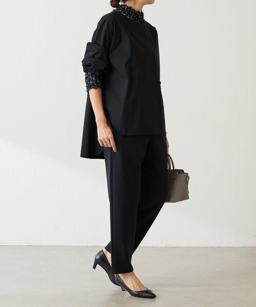 LIVETART（リヴェタート）の「《LIVETART》ツイードニットコンビシャツ（シャツ/ブラウス・レディース・ホワイト/ブラック・FREE）」の10枚目の写真