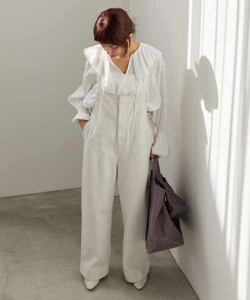 IENA（イエナ）の「フリルピンタックブラウス（シャツ/ブラウス・レディース・ホワイト/イエロー・FREE）」の3枚目の写真