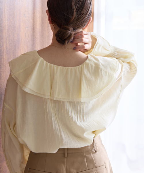 IENA（イエナ）の「フリルピンタックブラウス（シャツ/ブラウス・レディース・ホワイト/イエロー・FREE）」の21枚目の写真
