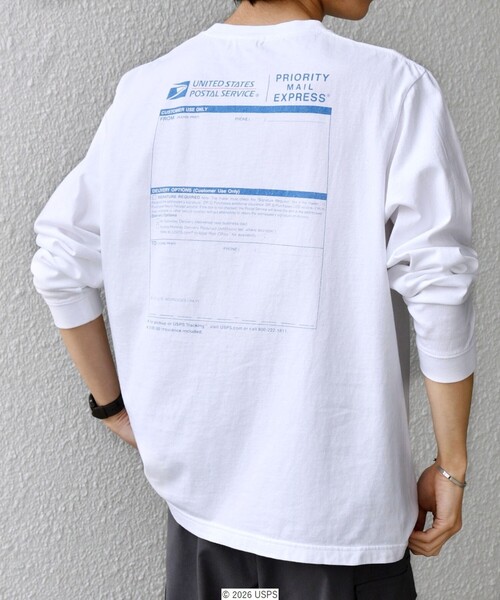 GOOD ROCK SPEED(グッドロックスピード)の「GOOD ROCK SPEED: USPS グラフィック プリント Tシャツ(ロンT)◇(Tシャツ/カットソー・メンズ・ホワイト/グレー・X-LARGE/LARGE/MEDIUM)」の22枚目の写真