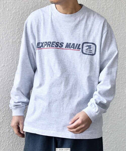 GOOD ROCK SPEED(グッドロックスピード)の「GOOD ROCK SPEED: USPS グラフィック プリント Tシャツ(ロンT)◇(Tシャツ/カットソー・メンズ・ホワイト/グレー・X-LARGE/LARGE/MEDIUM)」の4枚目の写真
