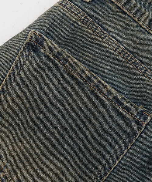 Dalfwin（ダールフィン）の「韓国ファッション 左右非対称デザインハイウエストワイドデニム（デニムパンツ・レディース・ブルー・SMALL/MEDIUM/LARGE）」の12枚目の写真