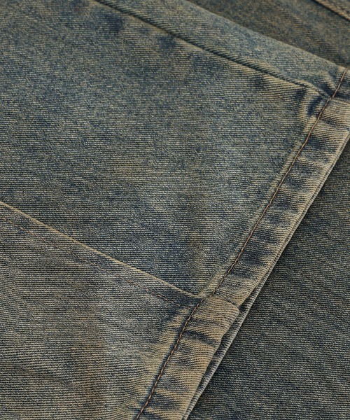 Dalfwin（ダールフィン）の「韓国ファッション 左右非対称デザインハイウエストワイドデニム（デニムパンツ・レディース・ブルー・SMALL/MEDIUM/LARGE）」の11枚目の写真