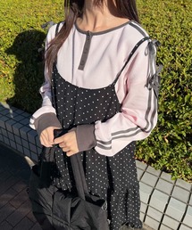 WC（ダブル シー）の「ヘンリーネックリボンラインワッフルロンT（Tシャツ/カットソー）」