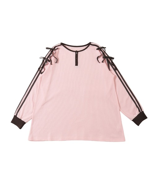 WC（ダブル シー）の「ヘンリーネックリボンラインワッフルロンT（Tシャツ/カットソー・レディース・アイボリー/サックスブルー/ピンク・FREE）」の19枚目の写真