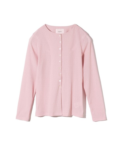 MIDIUMISOLID(ミディウミソリッド)の「MIDIUMISOLID for Ladies クルーネックロングカーディガン(カーディガン/ボレロ・レディース・キナリ/ピンク/グレー/ブラック・FREE)」の5枚目の写真