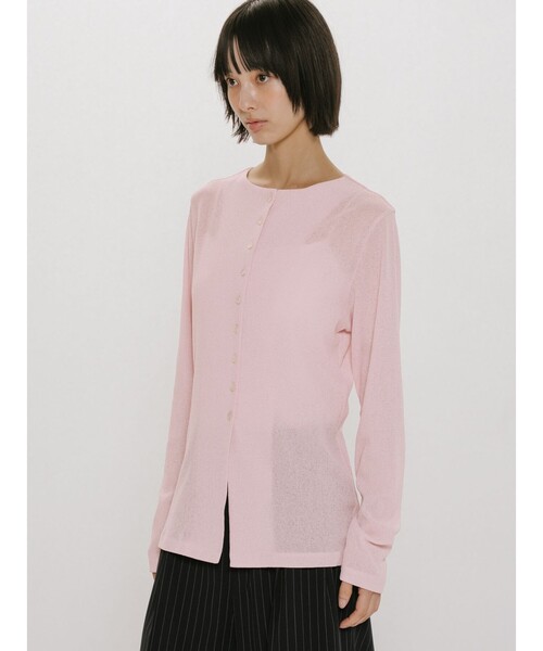 MIDIUMISOLID(ミディウミソリッド)の「MIDIUMISOLID for Ladies クルーネックロングカーディガン(カーディガン/ボレロ・レディース・キナリ/ピンク/グレー/ブラック・FREE)」の12枚目の写真