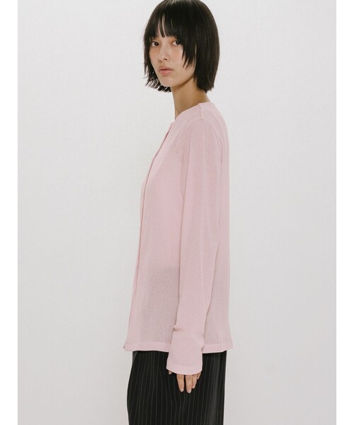 MIDIUMISOLID(ミディウミソリッド)の「MIDIUMISOLID for Ladies クルーネックロングカーディガン(カーディガン/ボレロ・レディース・キナリ/ピンク/グレー/ブラック・FREE)」の13枚目の写真