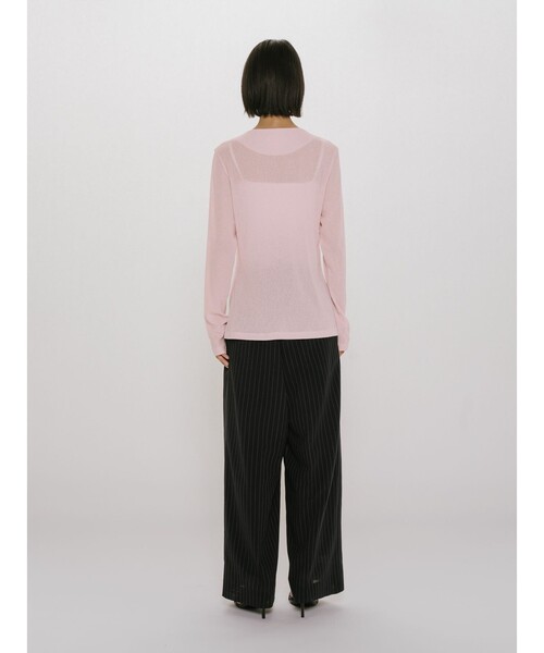 MIDIUMISOLID(ミディウミソリッド)の「MIDIUMISOLID for Ladies クルーネックロングカーディガン(カーディガン/ボレロ・レディース・キナリ/ピンク/グレー/ブラック・FREE)」の18枚目の写真