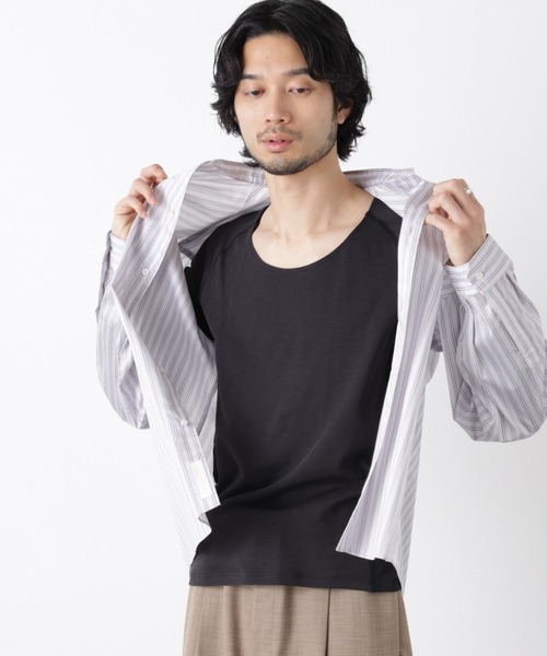 NANO universe(ナノユニバース)の「Anti Soaked(R)Plus インナーTシャツ 長袖(Tシャツ/カットソー・メンズ・ブラック/ホワイト・L/M/XL)」の11枚目の写真