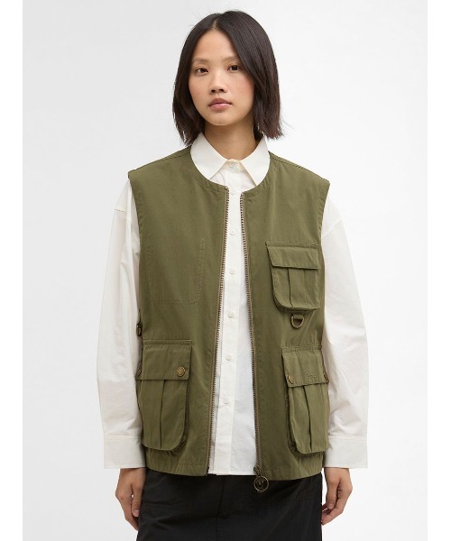 Barbour(バブアー)の「Gwenピーチスキン ベスト(レディース)(ベスト・レディース・カーキ/オリーブ・8/10)」の2枚目の写真