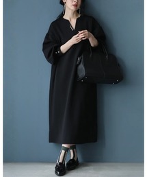 cawaii | 頑張りすぎない日の。ちょいエレポンチ素材ミディアムワンピース(ワンピース)