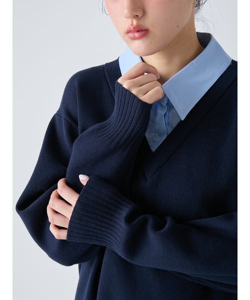 LILY BROWN(リリーブラウン)の「シャツドッキングミニワンピース(ワンピース・レディース・ネイビー/ブラウン/アイボリー・F)」の10枚目の写真