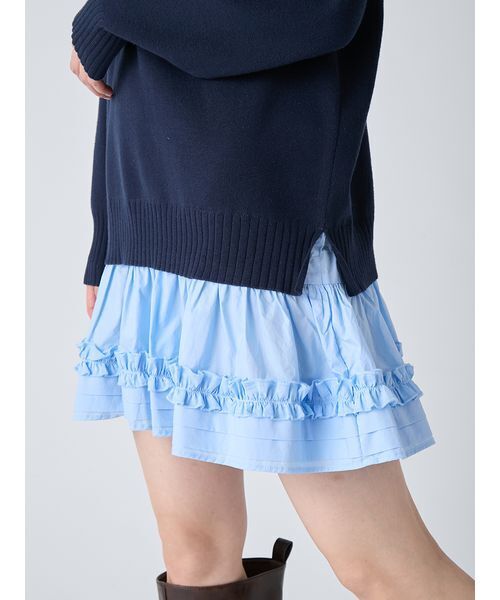 LILY BROWN(リリーブラウン)の「シャツドッキングミニワンピース(ワンピース・レディース・ネイビー/ブラウン/アイボリー・F)」の11枚目の写真