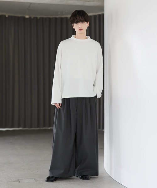 ASTRONOMY(アストロノミー)の「【防シワ/抗ピリング】 ポンチモックネック長袖カットソー(Tシャツ/カットソー・メンズ・ブラック/ホワイト/グレー/チャコール/ネイビー・S/M/L/XL)」の13枚目の写真