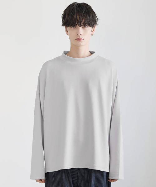 ASTRONOMY(アストロノミー)の「【防シワ/抗ピリング】 ポンチモックネック長袖カットソー(Tシャツ/カットソー・メンズ・ブラック/ホワイト/グレー/チャコール/ネイビー・S/M/L/XL)」の22枚目の写真