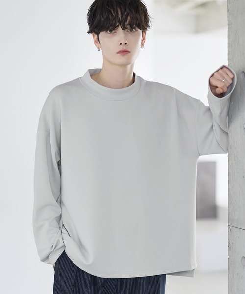ASTRONOMY(アストロノミー)の「【防シワ/抗ピリング】 ポンチモックネック長袖カットソー(Tシャツ/カットソー・メンズ・ブラック/ホワイト/グレー/チャコール/ネイビー・S/M/L/XL)」の15枚目の写真