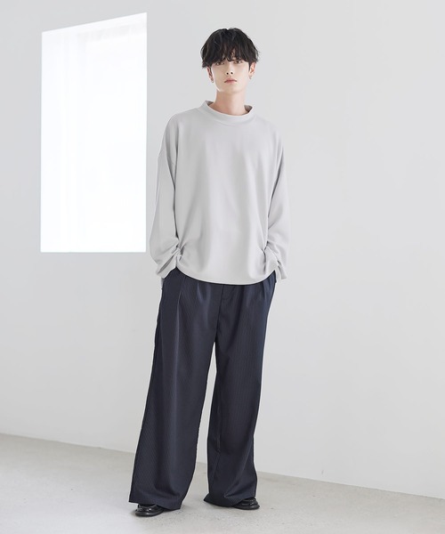 ASTRONOMY(アストロノミー)の「【防シワ/抗ピリング】 ポンチモックネック長袖カットソー(Tシャツ/カットソー・メンズ・ブラック/ホワイト/グレー/チャコール/ネイビー・S/M/L/XL)」の20枚目の写真