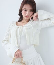 MAJESTIC LEGON | キャミセットフラワー刺繍カーデ(カーディガン/ボレロ)