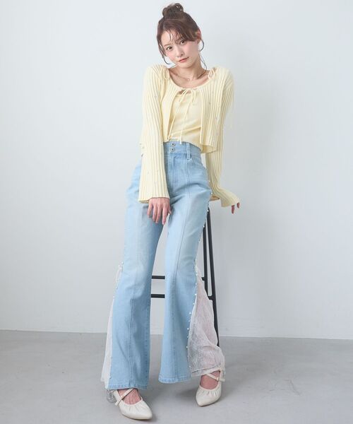 MAJESTIC LEGON(マジェスティックレゴン)の「キャミセットフラワー刺繍カーデ(カーディガン/ボレロ・レディース・グレー/ピンク/アイボリー/イエロー・MEDIUM)」の21枚目の写真