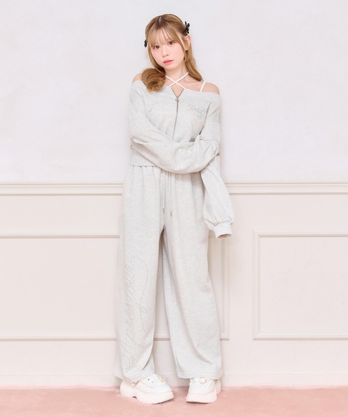 apres jour(アプレジュール)の「ラインストーンロゴスウェットパンツ(スウェットパンツ・レディース・ブラック/オートミール/ピンク/ライトブルー/グレー系その他・X-LARGE/フリー)」の18枚目の写真