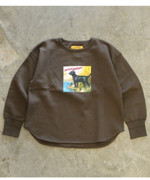 NATAL DESIGN（ネイタルデザイン）の「BRUSHED COTTON LONG SLEEVE CREW "Lil Guardian"（スウェット・メンズ・パープル/チョコ/オリーブ・SMALL/MEDIUM/LARGE/X-LARGE）」の3枚目の写真