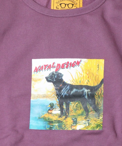 NATAL DESIGN（ネイタルデザイン）の「BRUSHED COTTON LONG SLEEVE CREW "Lil Guardian"（スウェット・メンズ・パープル/チョコ/オリーブ・SMALL/MEDIUM/LARGE/X-LARGE）」の4枚目の写真