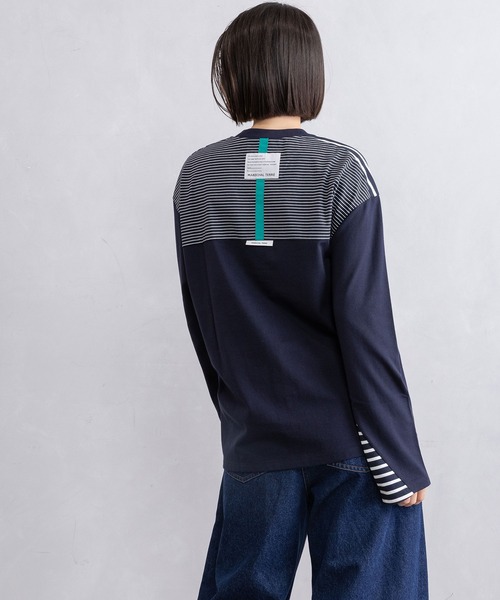 MARECHAL TERRE(マルシャルテル)の「ボーダー切替えトップス(Tシャツ/カットソー・レディース・ブラック/ネイビー/グレー/オフホワイト・MEDIUM)」の11枚目の写真