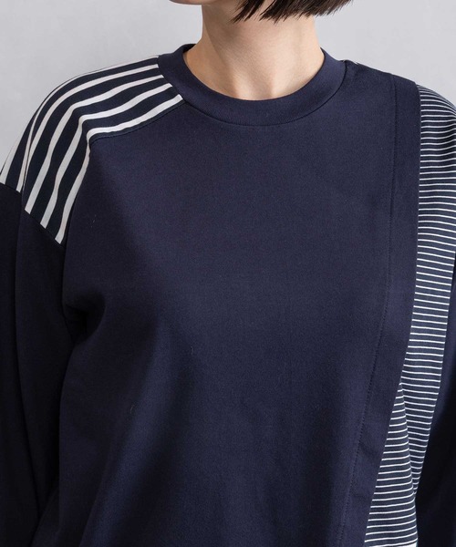 MARECHAL TERRE(マルシャルテル)の「ボーダー切替えトップス(Tシャツ/カットソー・レディース・ブラック/ネイビー/グレー/オフホワイト・MEDIUM)」の15枚目の写真